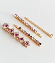 New Look 4 Pack Multicoloured Mixed Diamante Hair Slides
